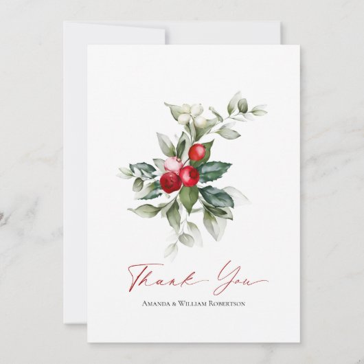 Winter Wedding Bedankt Card met Feestelijke Touch Save The Date (Achterkant)