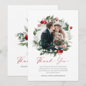 Winter Wedding Bedankt Card met Feestelijke Touch Save The Date (Voorkant / Achterkant)