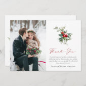 Winter Wedding Bedankt Card met Feestelijke Touch Save The Date (Voorkant / Achterkant)