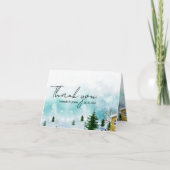 Winter Wedding Bedankt Card met Sneeuwvlokken (Voorkant)