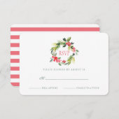 Winter Wedding Bloemen Waterverf Krans | RSVP (Voorkant / Achterkant)