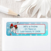 Winter Wedding Blue Pinecones Adresetiketten Etiket (Insitu)