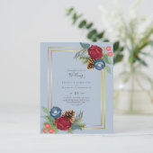 Winter Wedding Burgundy Blauwgroen Blue Modern (Staand voorkant)