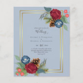 Winter Wedding Burgundy Blauwgroen Blue Modern (Voorkant)