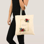 Winter Wedding Burgundy Blauwgroen Blue Modern Tote Bag (Voorkant (product))