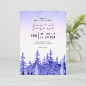 Winter Wedding Celestial Invitation Kaart Suite (Staand voorkant)