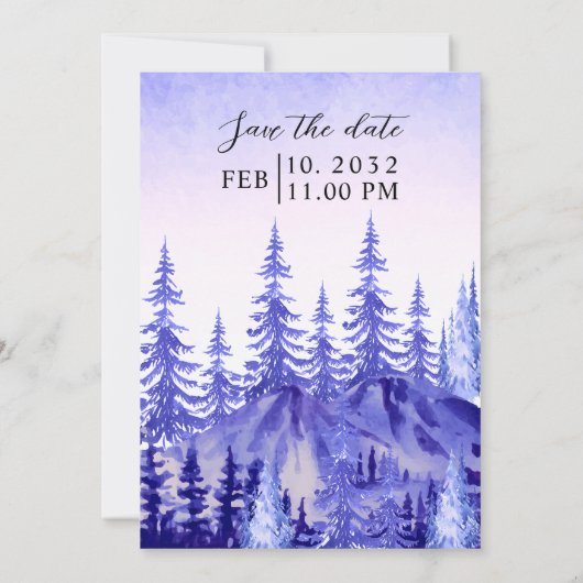 Winter Wedding Celestial Invitation Kaart Suite (Achterkant)