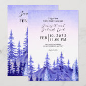 Winter Wedding Celestial Invitation Kaart Suite (Voorkant / Achterkant)