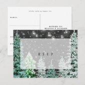 Winter Wedding Christmas RSVP briefkaart (Voorkant / Achterkant)
