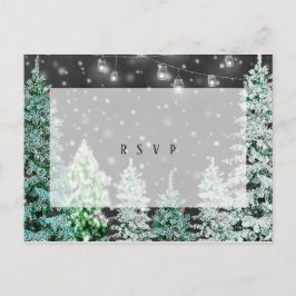 Winter Wedding Christmas RSVP briefkaart