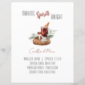 Winter Wedding Cocktail Bar Menu Party Sign (Voorkant)