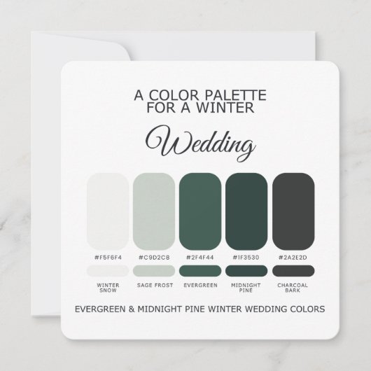 Winter Wedding Color Palette 2026 Card Kaart (Voorkant)