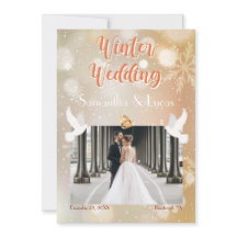 Winter Wedding Couple Foto Gold Wedding