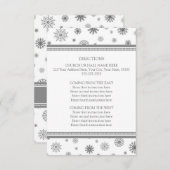 Winter Wedding Direction Cards Grey Snow Informatiekaartje (Voorkant / Achterkant)