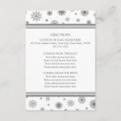 Winter Wedding Direction Cards Grey Snow Informatiekaartje (Voorkant)