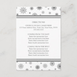Winter Wedding Direction Cards Grey Snow Informatiekaartje