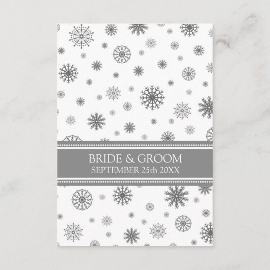 Winter Wedding Direction Cards Grey Snow Informatiekaartje (Achterkant)
