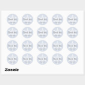 Winter Wedding Dusty Blue Snowflake Bedankt Ronde Sticker (Vel)