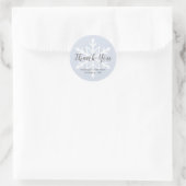 Winter Wedding Dusty Blue Snowflake Bedankt Ronde Sticker (Tas)