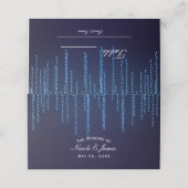 Winter Wedding Elegant Blue Sparkle String Lights Plaatskaartje (Buitenkant ongevouwen)