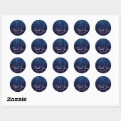 Winter Wedding Elegant Blue Sparkle String Lights Ronde Sticker (Vel)