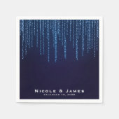 Winter Wedding Elegant Blue Sparkle String Lights Servet (Voorkant)