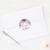 Winter Wedding Floral gepersonaliseerd Ronde Sticker (Envelop)