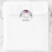 Winter Wedding Floral gepersonaliseerd Ronde Sticker (Tas)