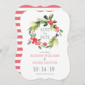 Winter Wedding Floral of Wreath  | Datum opslaan Save The Date (Voorkant / Achterkant)