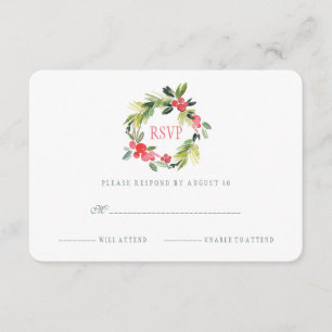 Winter Wedding Floral Waterverf Wreath   RSVP