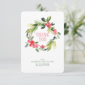 Winter Wedding Floral Wreath  | Dank u wel Bedankkaart (Staand voorkant)