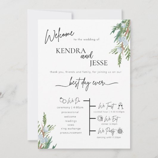 Winter Wedding Frosted Berries Ceremony Programma (Voorkant)