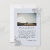 Winter Wedding Hand Drawn Floral Foto Bedankkaart (Achterkant)