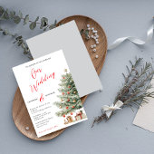 Winter Wedding Holiday Invitation Kaart