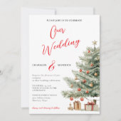 Winter Wedding Holiday Invitation Kaart (Voorkant)