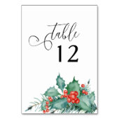 Winter Wedding Holly Berries en Pine Kaart (Voorkant)