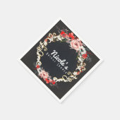 Winter Wedding Holly Berry Floral Elegant Servet (Hoek)