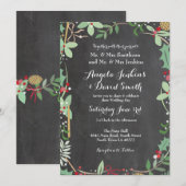 Winter Wedding Holly Chalk Holiday Party Invite Kaart (Voorkant / Achterkant)