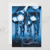 Winter Wedding Icicles Wedding Invitations Kaart (Voorkant)