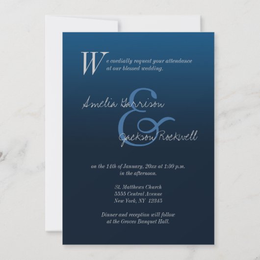 Winter Wedding Icicles Wedding Invitations Kaart (Achterkant)