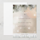 Winter Wedding Invitation Kaart (Voorkant / Achterkant)