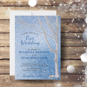 Winter Wedding Invitation Rustic Wonderland Kaart