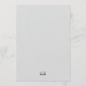 Winter Wedding Invitation with Cream Bow and Flora Kaart (Achterkant)