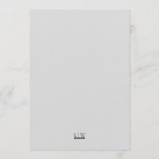 Winter Wedding Invitation with Cream Bow and Flora Kaart (Achterkant)