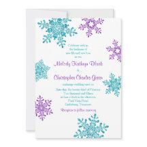 Winter Wedding Invite | Paarse Turquoise Snowflake