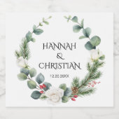 Winter Wedding Krans met Vuurtakken Sparkling Wijnetiket (Enkel label)