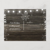 Winter Wedding Lights & Snowflakes Bewaar de datum Aankondigingskaart (Achterkant)