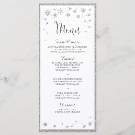Winter Wedding Menu / Snowflake Wedding Menu (Voorkant)