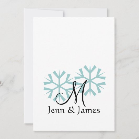 Winter Wedding Monogram Weddenschappen Kaart (Voorkant)