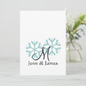 Winter Wedding Monogram Weddenschappen Kaart (Staand voorkant)